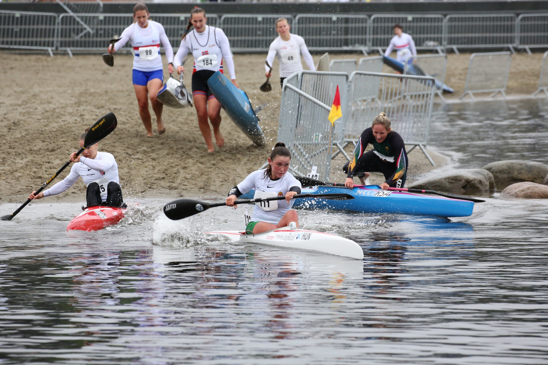 Thrills and spills on opening day of canoe marathon world cup ICF