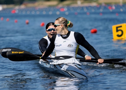 Kailey Harlen and Natalia Drobot Australia kayak sprint Poznan 2025