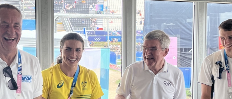 Thomas Bach IOC Paris 2024 canoe kayak slalom visit Olympics 3