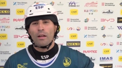 Manuel Ochoa celebrates victory at home in kayak cross