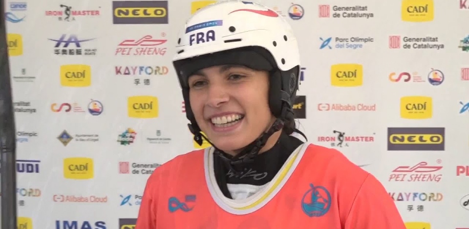 Angele Hug reflecting on a tough but rewarding kayak cross final race