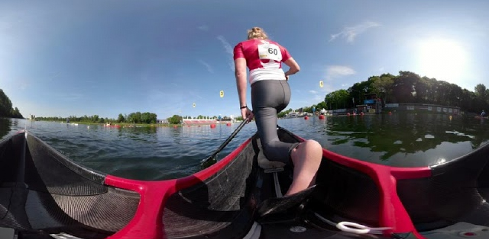 360º on Laurence Vincent-Lapointe's C1 200m Heat  / 2019 ICF Canoe Sprint World Cup 2 Duisburg