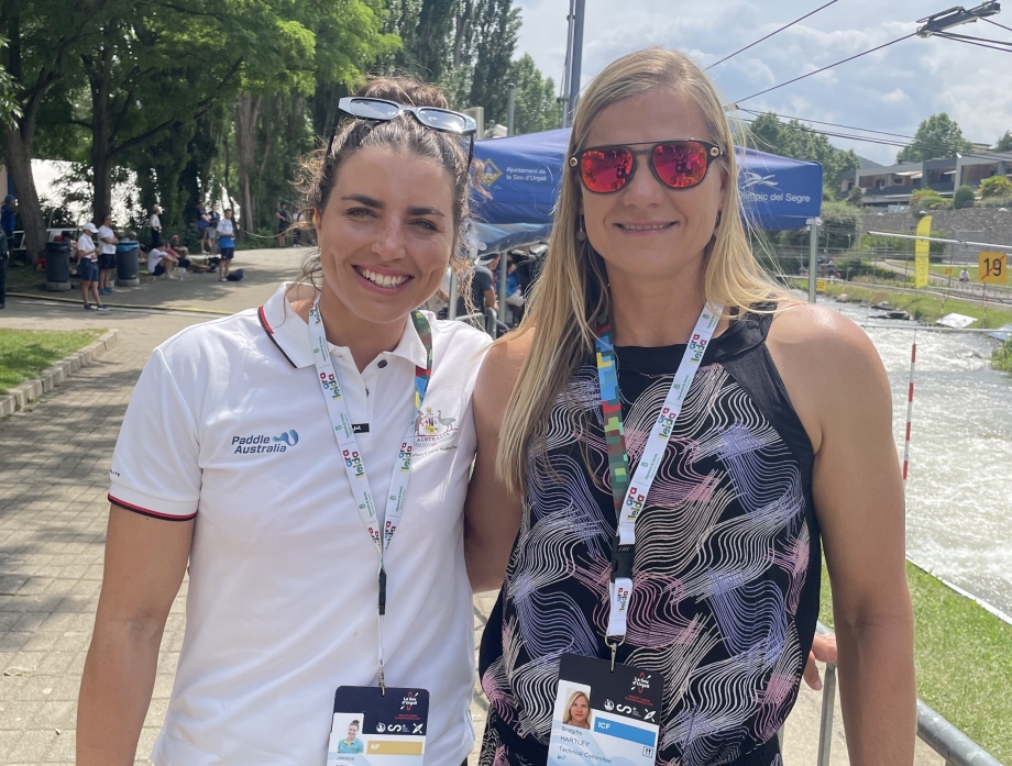 South Africa's Bridgitte Hartley with Australian star Jessica Fox Bridgitte Hartley athletes 2025