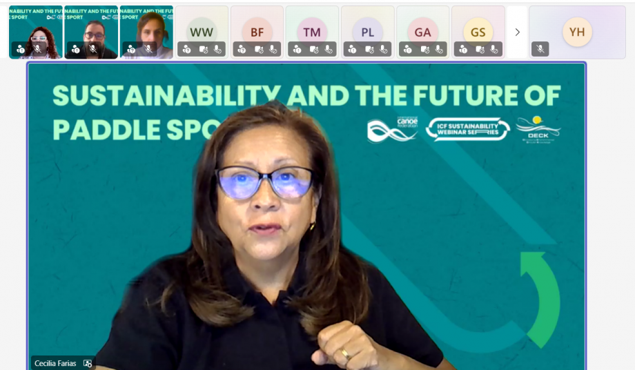 Cecilia Farias makes opening speech at ICF Sustainability Webinar Cecilia Farias ICF Sustainability Webinar