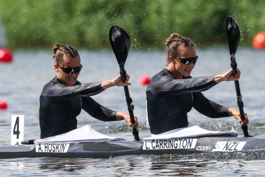 Lisa Carrington Alicia Hoskin New Zealand women K2 500 canoe sprint Poznan 2024