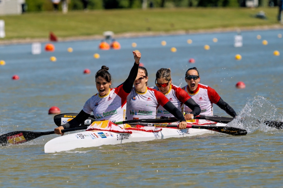 Spain women K4 Szeged kayak sprint 2025