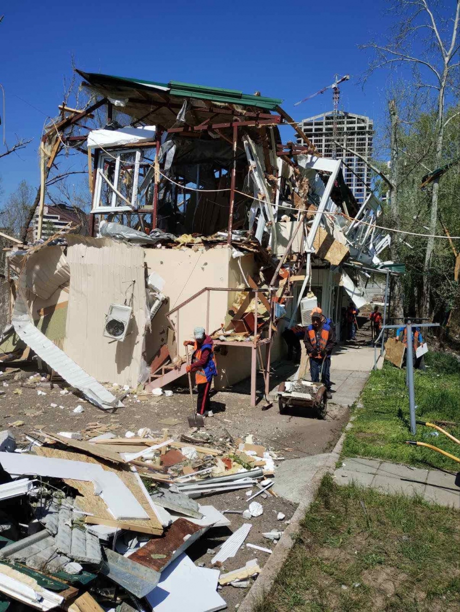 Ukraine damaged boathouse